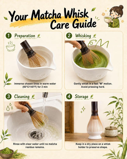 Matcha Whisk - 2-pack Bamboo matcha Whisk set, Handcrafted Traditional Japanese Chasen, 100-Prong Matcha Stirrer Wisk Mixer Brush for Authentic Matcha Tea Preparation