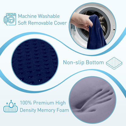 BlissTrends Seat Cushion with Velvet Cover, Thick Memory Foam Cushions for Office Chair, Car Seat, Airplane, Relieving Pressure Tailbone Sciatica Back Pain for Long Sitting, Car Drivers 4.7in Black