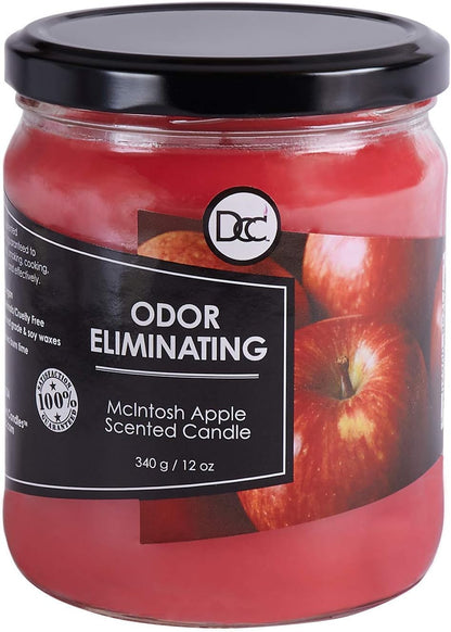Vanilla Bean Odor Eliminating Highly Fragranced Candle - Eliminates 95% of Pet, Smoke, Food, and Other Smells Quickly - Up to 80 Hour Burn time - 12 Ounce Premium Soy Blend - Colors B