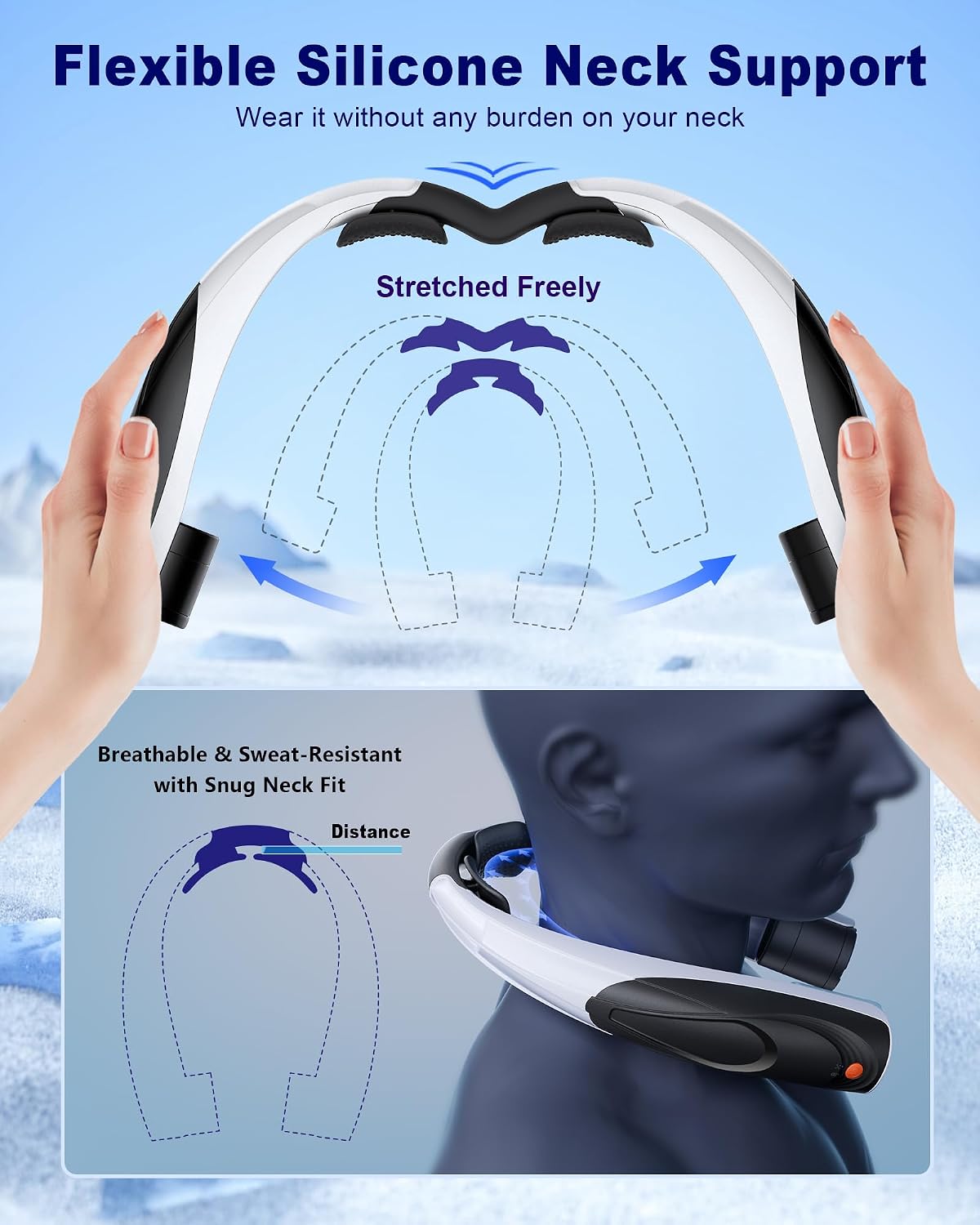 Portable Neck Fan, Max 20H, 6000mAh Personal Fan