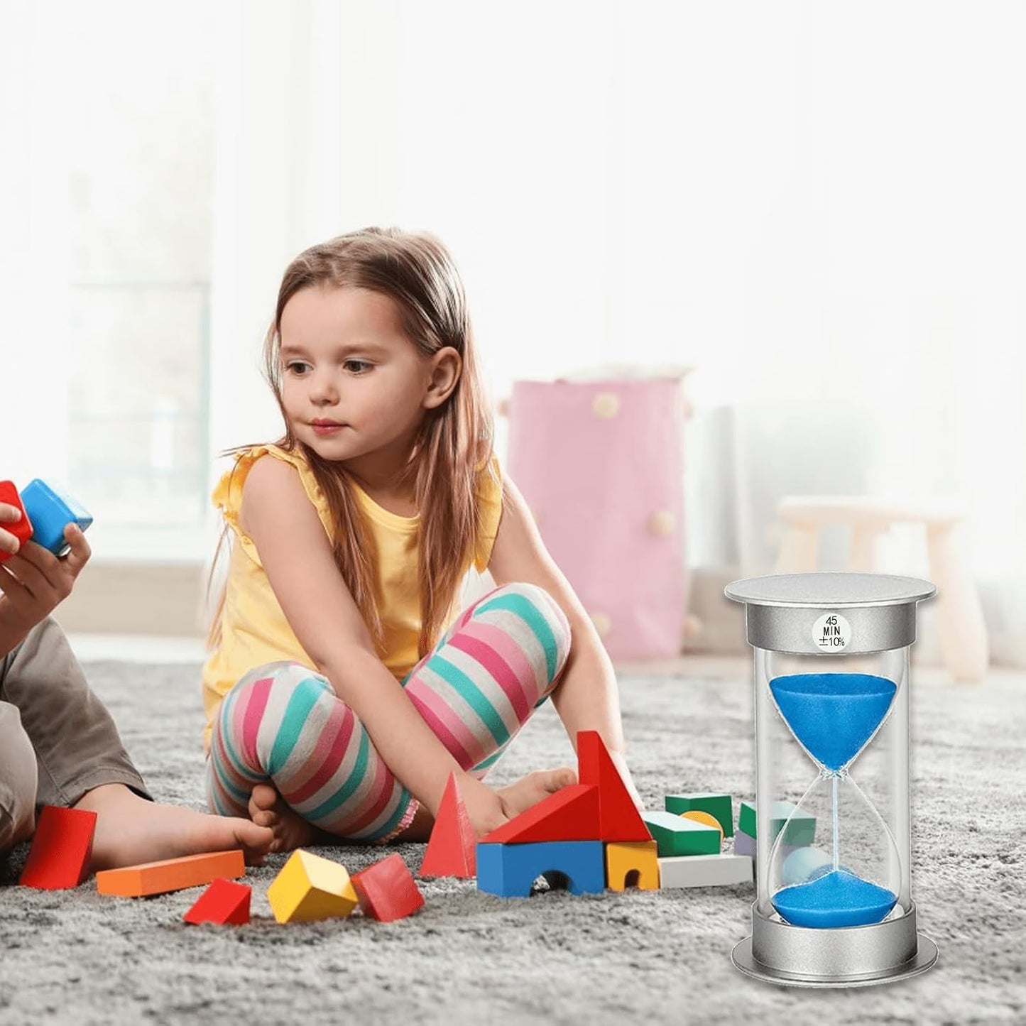 2 Minute Hourglass Sand Timer with Suction Cup,Unbreakable Sucker Sand Clock Timer 2 min,Plastic Mini Sand Watch,Rotatable Reloj De Arena for Kids Toothbrush(Blue)