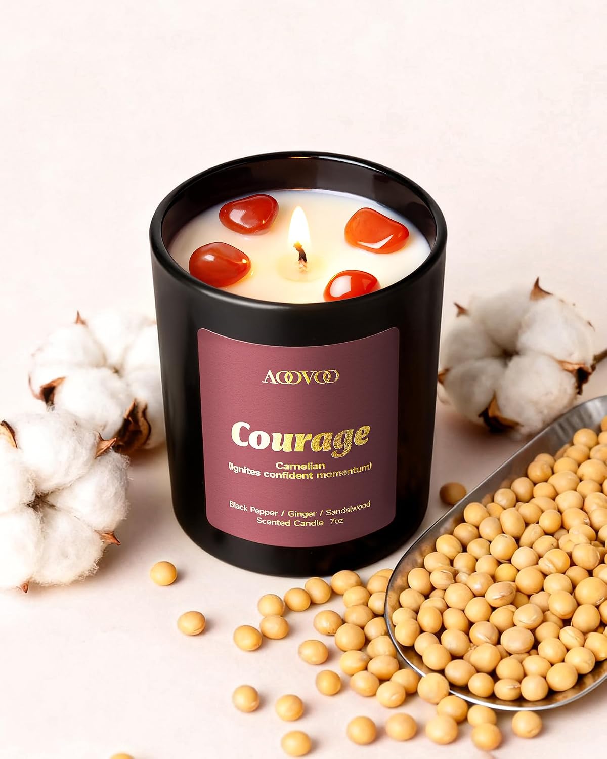 AOOVOO Scented Candles for Men - 4 Pack Candles for Home Scented, 36oz Soy Wax, 200 Hour Burn Time, Men Candle Set, Sandalwood Oud/Mahogany Teakwood/Smoke Vanilla/Jasmine Candle Set A