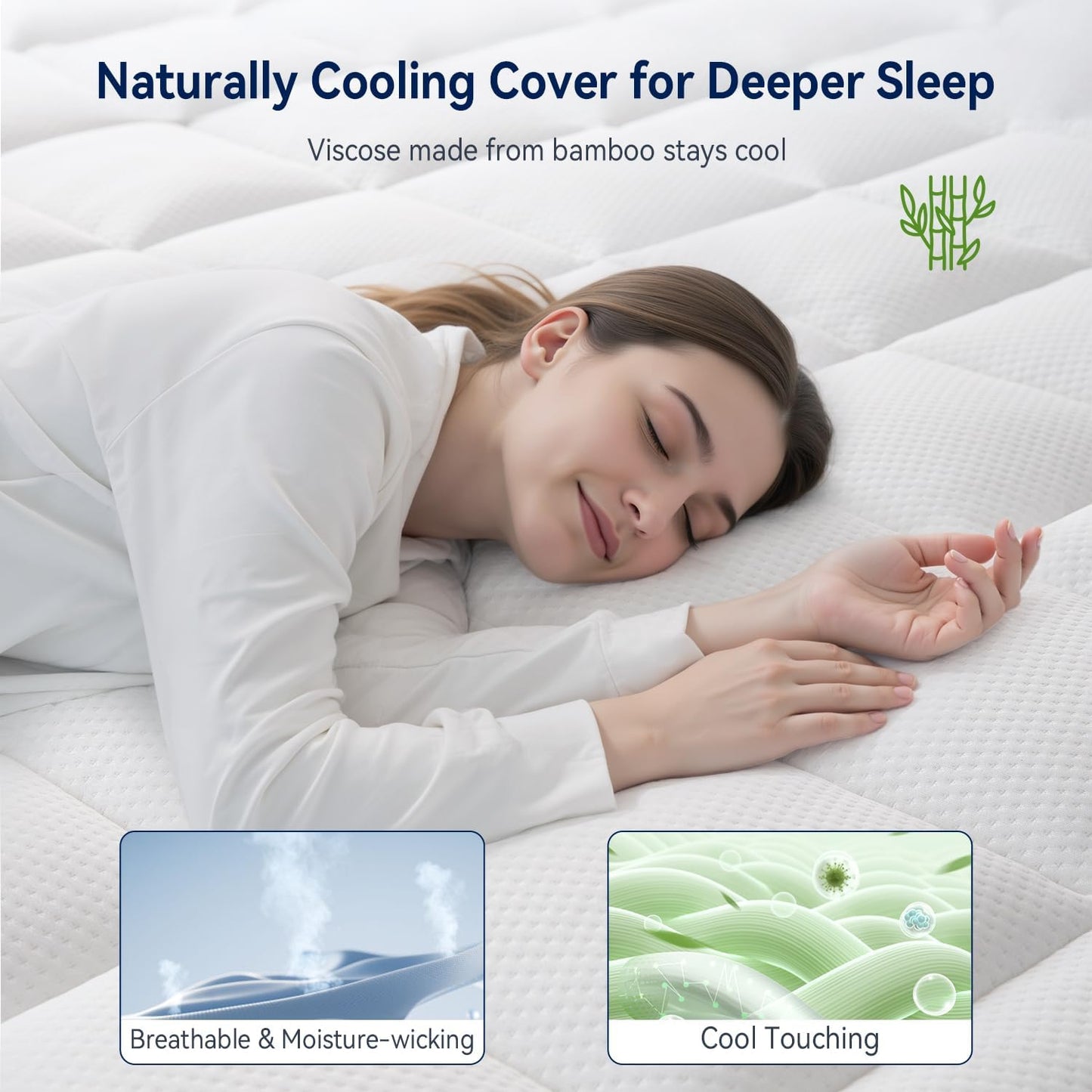 ELEMUSE Twin XL Dorm Dual Layer 3 Inch Memory Foam Mattress Topper for College, Dorm Room Essentials, 2 Inch Cooling Gel Foam and 1 Inch Soft Pillow Top Bed Pad,Back to School Comfortable Support