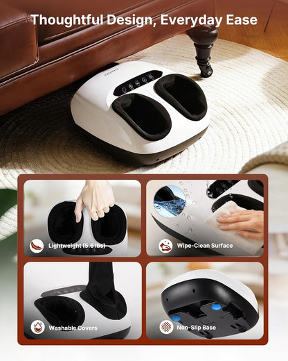 KNQZE Shiatsu Foot Massager with Heat, Compression, Deep Kneading Foot Massage for Plantar Fasciitis Relief, Remote Control, Multi Massage Modes, Auto Shut-Off Timer, FSA Eligible, Gifts for Women Men
