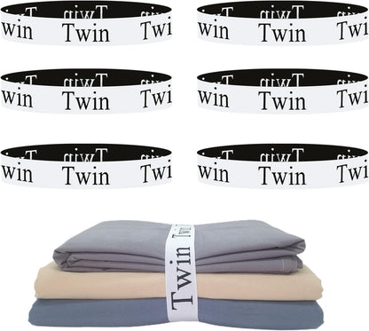 Bed Sheet Organizer Bands, Sheet Organizers and Storage Label Bands, Sheet Label for Bedding, Sheets Organizer for Closet,Sheet Keepers Linen Labels Bedding Bands (Queen)