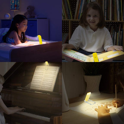 HONWELL Rechargeable Book Light, Clip On LED Reading Lights for Kids Reading in Bed, 3 Brightness Levels Dimmable Bookmark Light for Eye-Protection, Portable Reading Lamp for Bookworms, Travel(Orange)