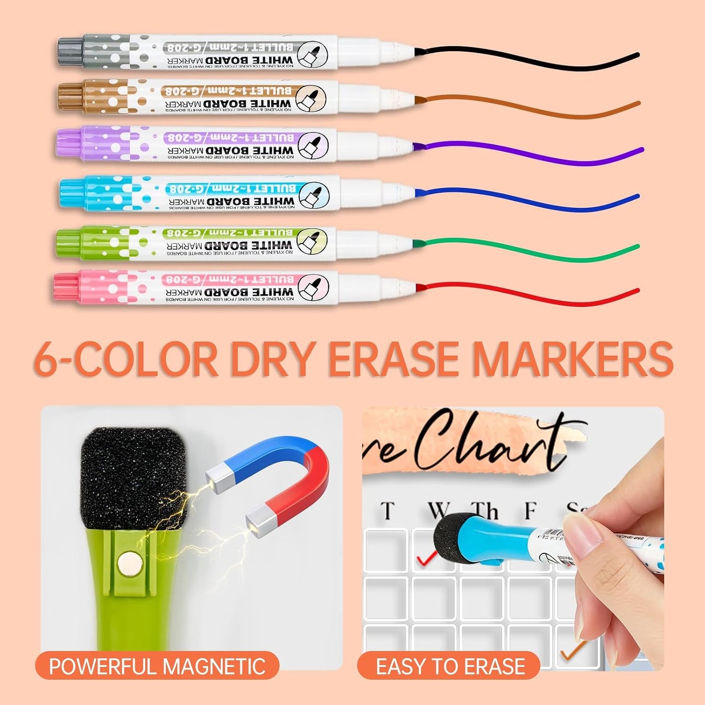 Acrylic Magnetic Kids Chore Board & Star Reward Jar - Dry Erase Fridge Calendar with Erasable Markers, Wooden Stars & DIY Stickers for Visual Schedule, Behavior Tracking & Potty Training Toddlers