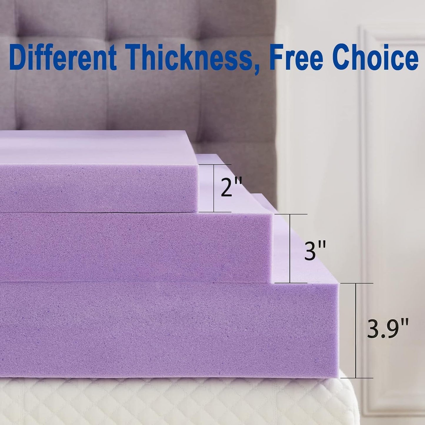 SINWEEK 2 Inch Gel Memory Foam Mattress Topper Ventilated Soft Pressure Relieve Mattress Pad, Breathable Bed Topper, CertiPUR-US Certified, Twin Size