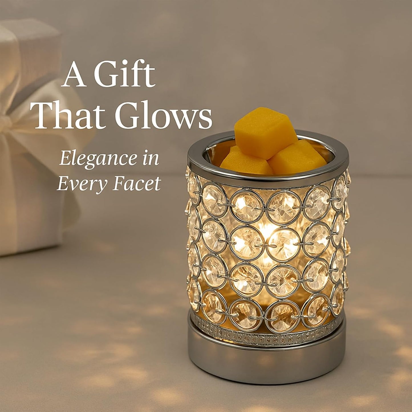 Leyoue Electric Crystal Wax Melt Warmer - Bulb Heating, Elegant Crystal Design, Quickly Melts Wax Blocks, Releases Long-Lasting Fragrance, Perfect Candle Wax Burner and Wax Warmer for Home Decor