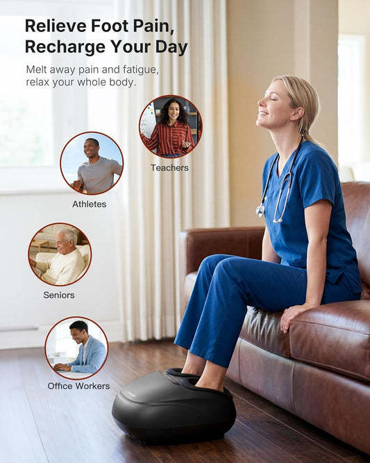 KNQZE Shiatsu Foot Massager with Heat, Compression, Deep Kneading Foot Massage for Plantar Fasciitis Relief, Remote Control, Multi Massage Modes, Auto Shut-Off Timer, FSA Eligible, Gifts for Women Men