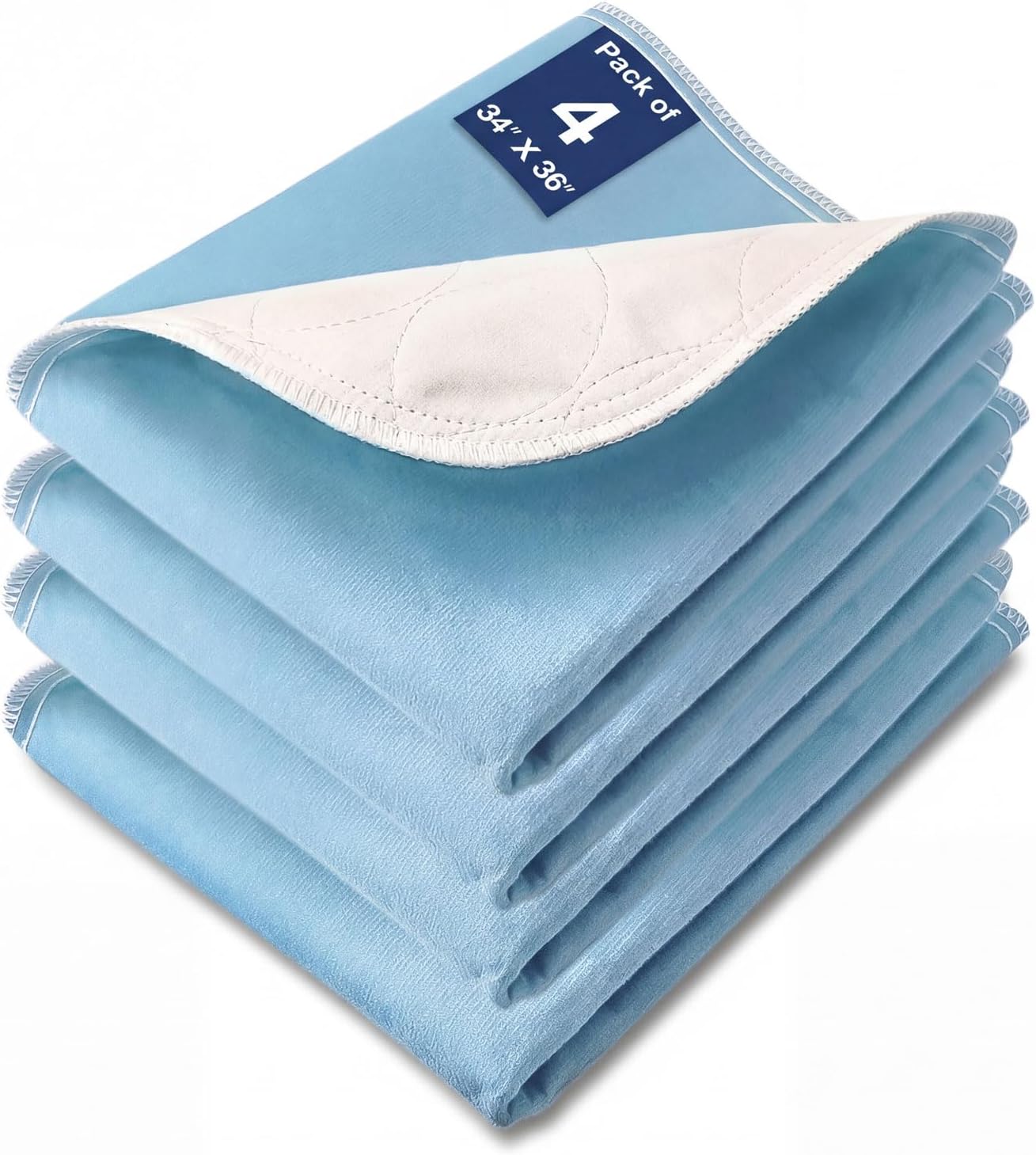 Bed Pads Washable Waterproof, 52" x 34" (2 Pack) Incontinence Bed Pads, Waterproof Mattress Protector & Washable Pee Pads, Perfect for Adults, The Elderly and Pets