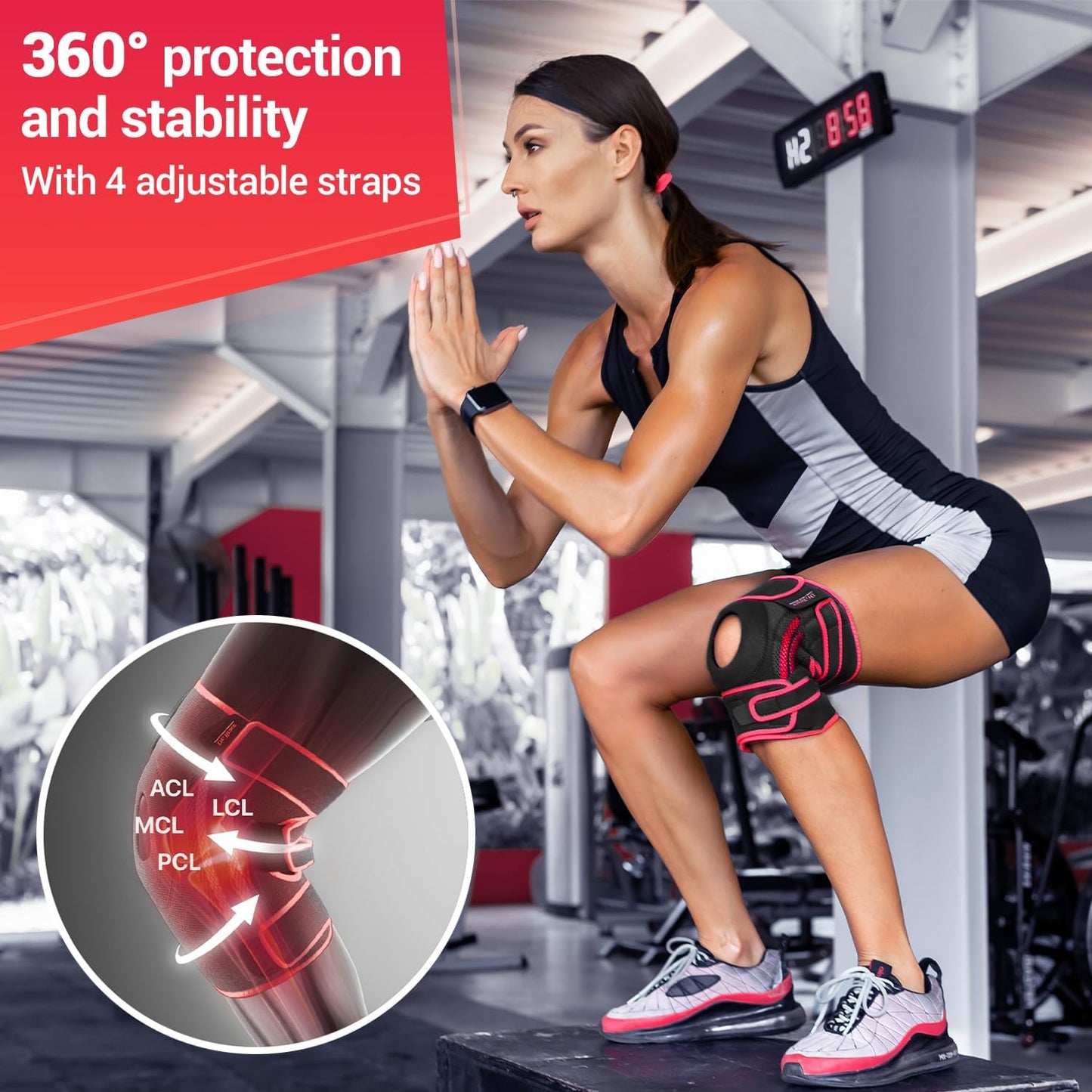 DR. BRACE ELITE Knee Brace with Side Stabilizers & Patella Gel Pads for Maximum Knee Pain Support and fast recovery for men and women-Please Check How To Size Video (Mercury, Large)