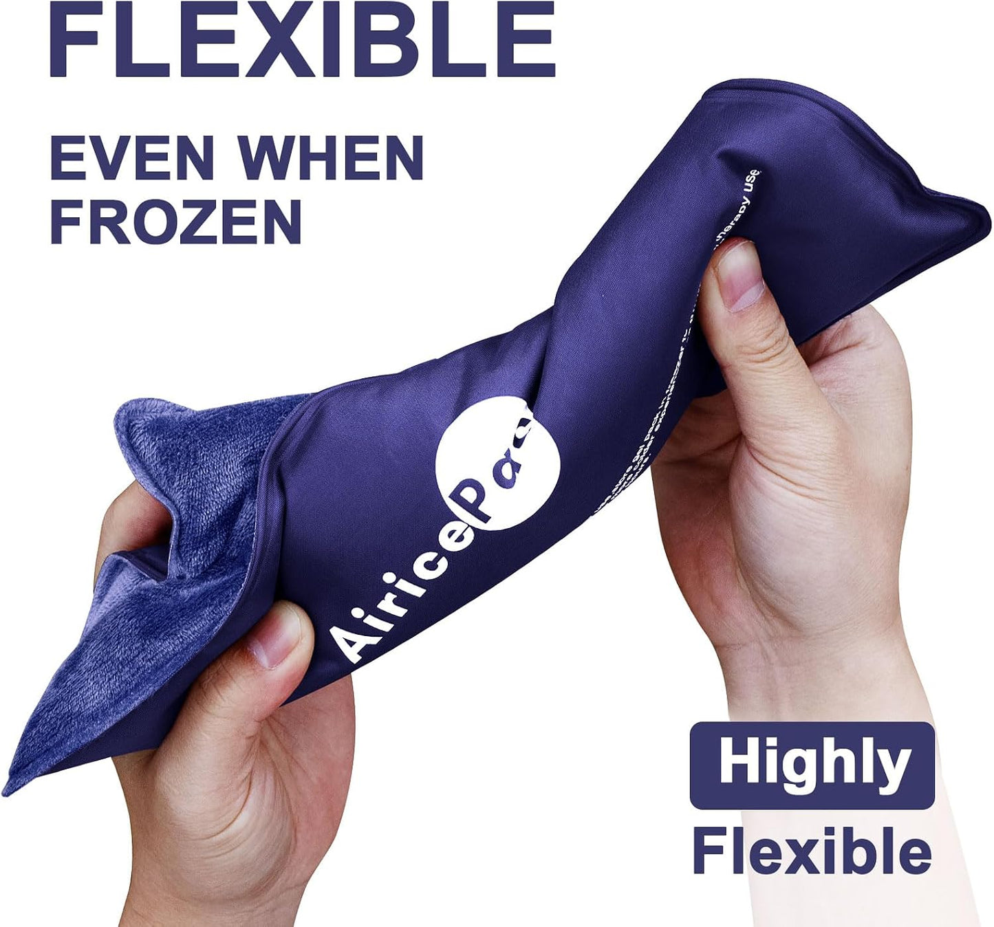 AiricePac Extra Large Gel Flexible Back Ice Packs for Injuries Reusable, 11”x 20” Cold Pack Wrap for Knee Leg Neck Shoulder Hip Back Pain Relief, Cold Compress Therapy for Swelling, Bruises, Surgery