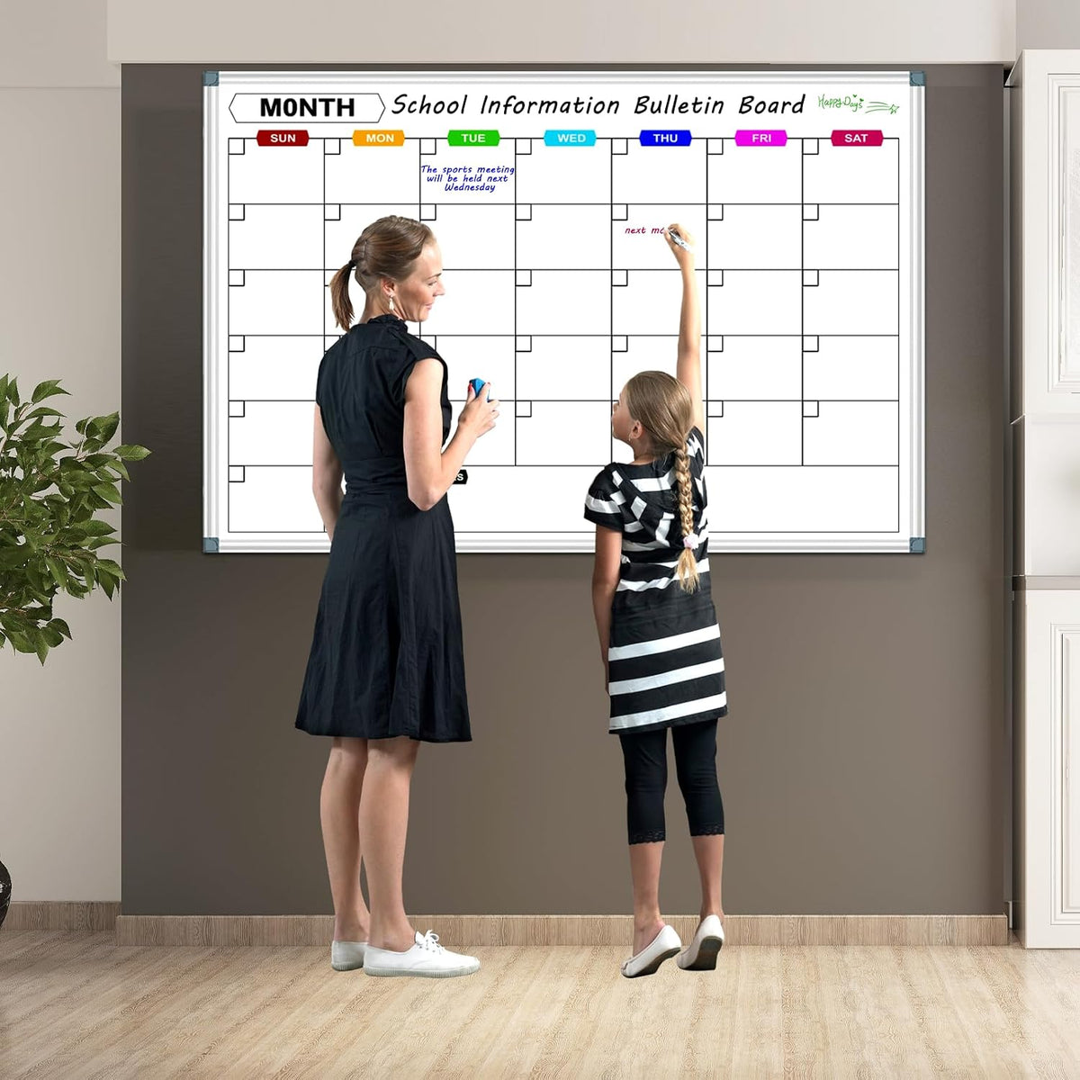 Dry Erase Board Calendar for Wall, 36" x 24" Monthly Whiteboard
