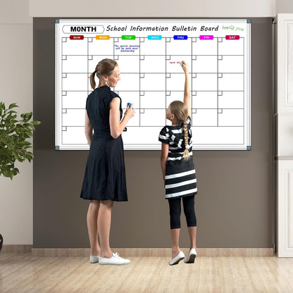 Dry Erase Board Calendar for Wall, 36" x 24" Monthly Whiteboard