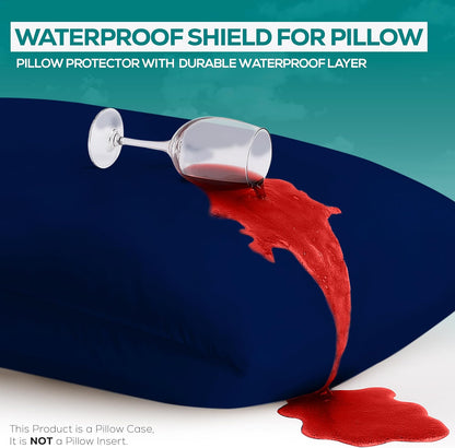 Utopia Bedding Premium 100% Waterproof Pillow Protectors with Zipper Standard Size (Set of 4), Bed Bug and Dust Mite Proof Zippered Pillow Covers, Pillow Encasement Cases, Gray