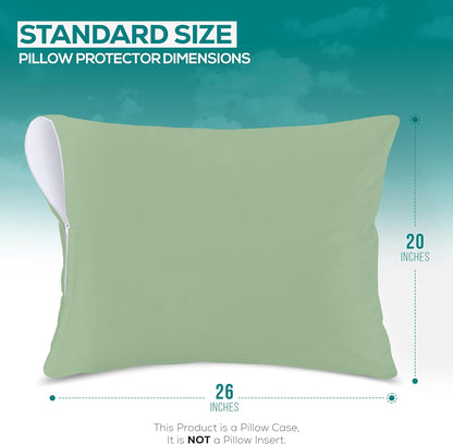 Utopia Bedding Premium 100% Waterproof Pillow Protectors with Zipper Standard Size (Set of 4), Bed Bug and Dust Mite Proof Zippered Pillow Covers, Pillow Encasement Cases, Gray