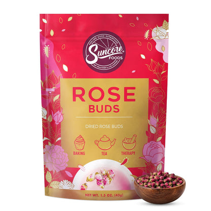 Suncore Foods Rose Buds 1.5oz | Premium Edible Flowers for Tea & Baking