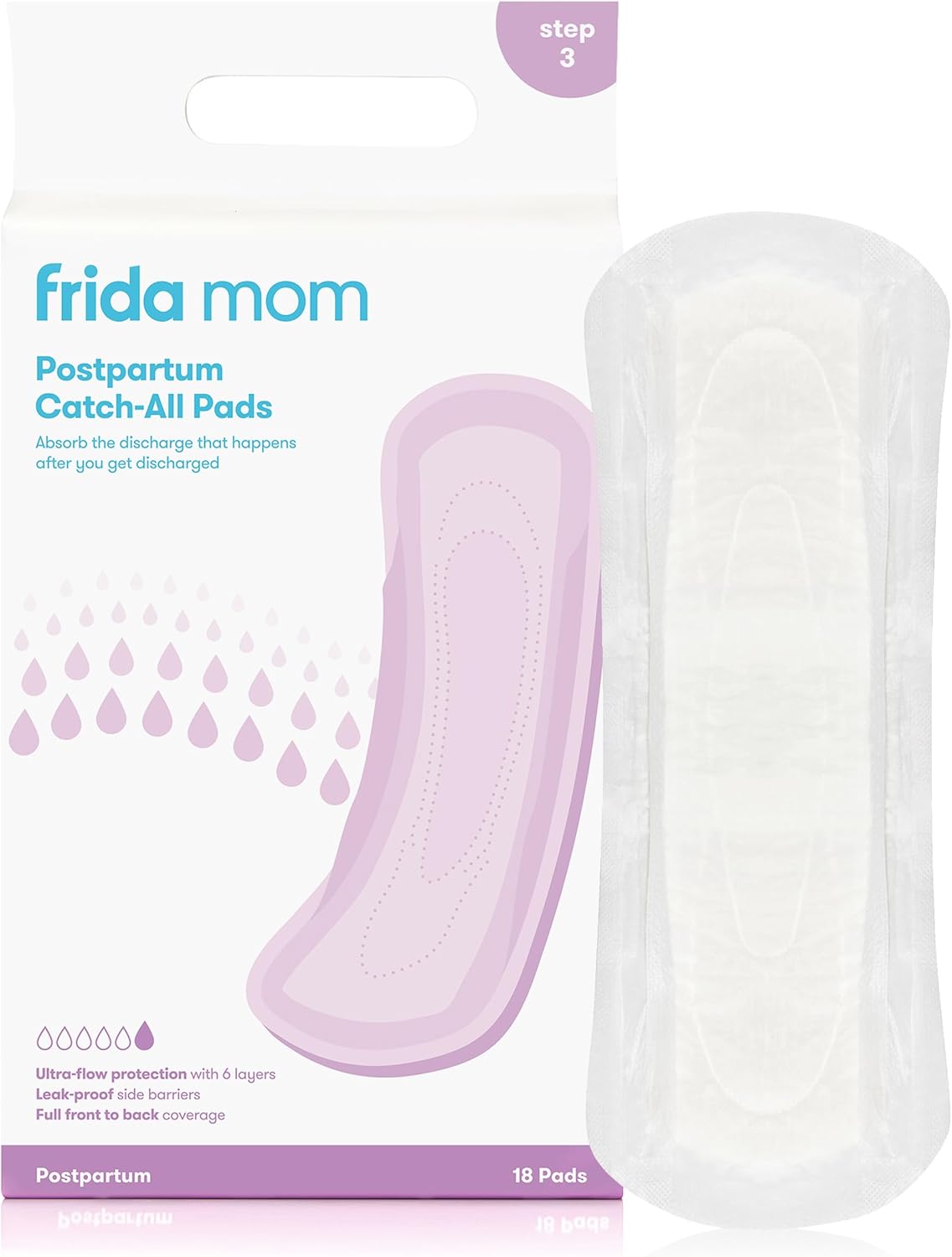 Frida Mom 2-in-1 Postpartum Pads, Absorbent Perineal Ice Maxi Pads, Instant Cold Therapy Packs and Maternity Pad in One
