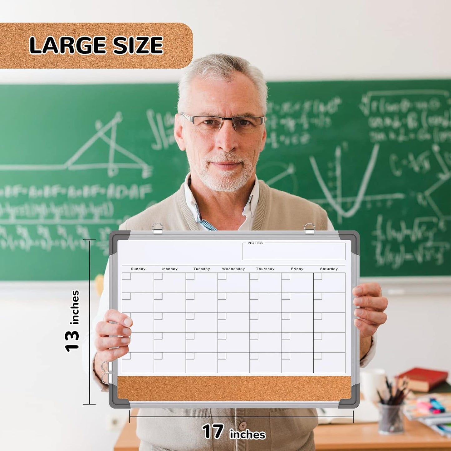 Weekly Calendar Whiteboard for Wall, 16x12 Inches Dry Erase Board, Small Magnetic White Board, Double-Sided Hanging Board for Office School Home Kitchen, Portable Board for Drawing Planning To Do List