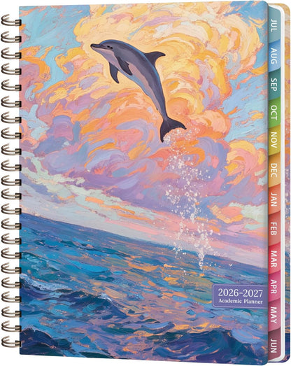 Planner 2026-2027, Weekly and Monthly Calendar Planner, JUL 2026 - JUN 2027 | Academic Year, Daily Agenda Book, A5(6.3'' x 8.5''), Sprial Bound, Inner Pocket, Office School Use