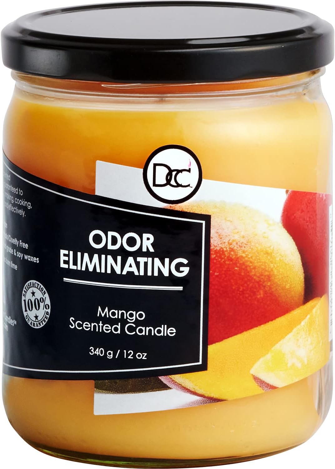 Vanilla Bean Odor Eliminating Highly Fragranced Candle - Eliminates 95% of Pet, Smoke, Food, and Other Smells Quickly - Up to 80 Hour Burn time - 12 Ounce Premium Soy Blend - Colors B