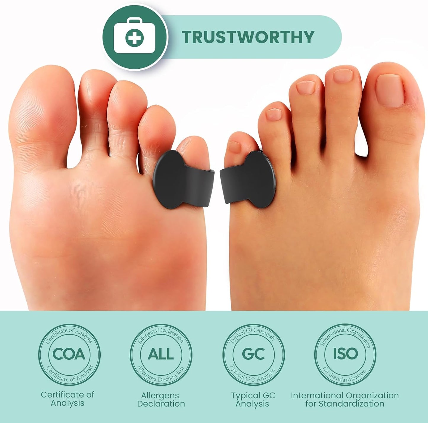 Welnove Gel Toe Separator, Pinky Toe Spacers, Little Toe Cushions, Small Toe Sleeves for Preventing Rubbing & Reducing Pressure (Pack of 12, Transparent)