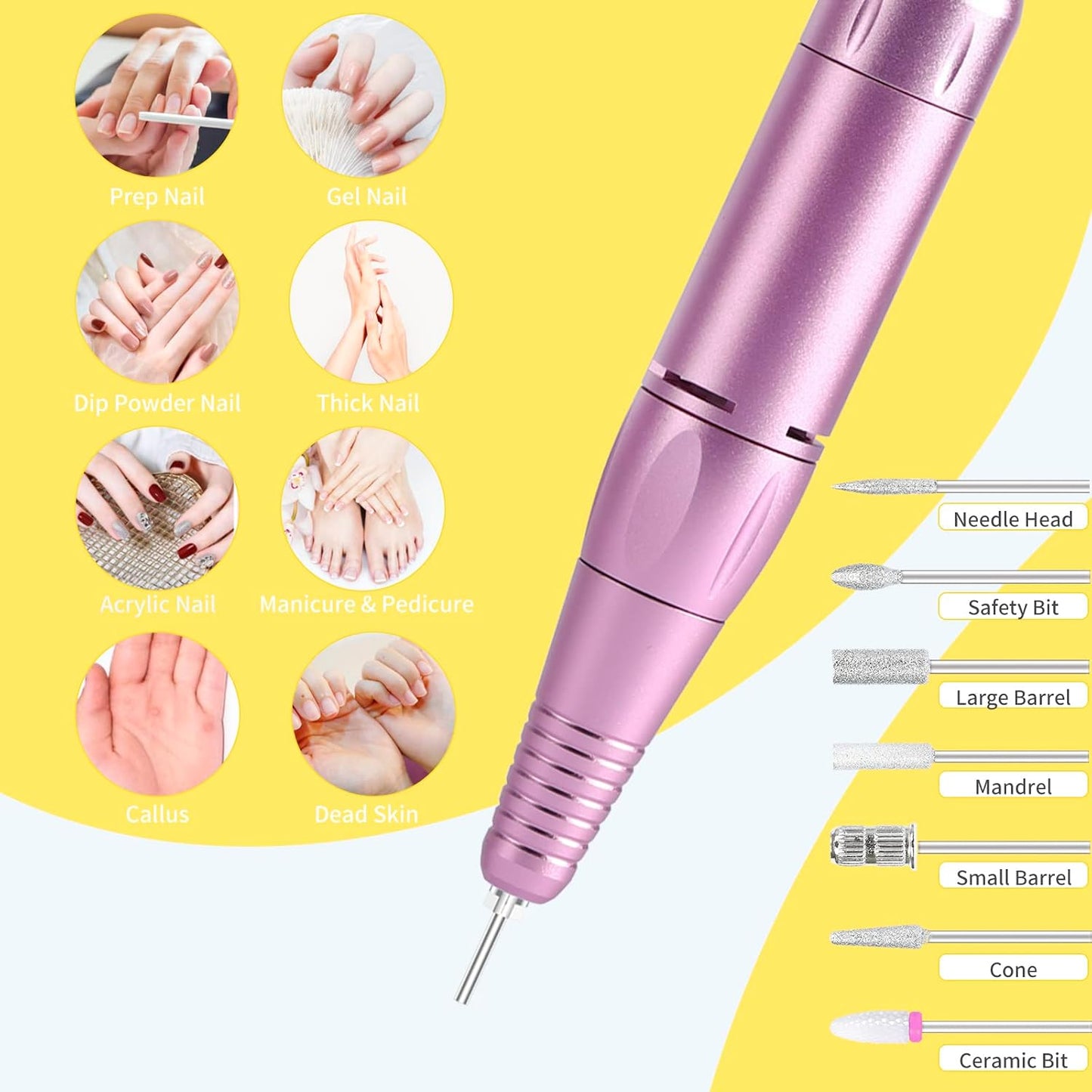 MOCOWIND Portable Nail Drill Professional 35000 RPM, Electric Nail E File