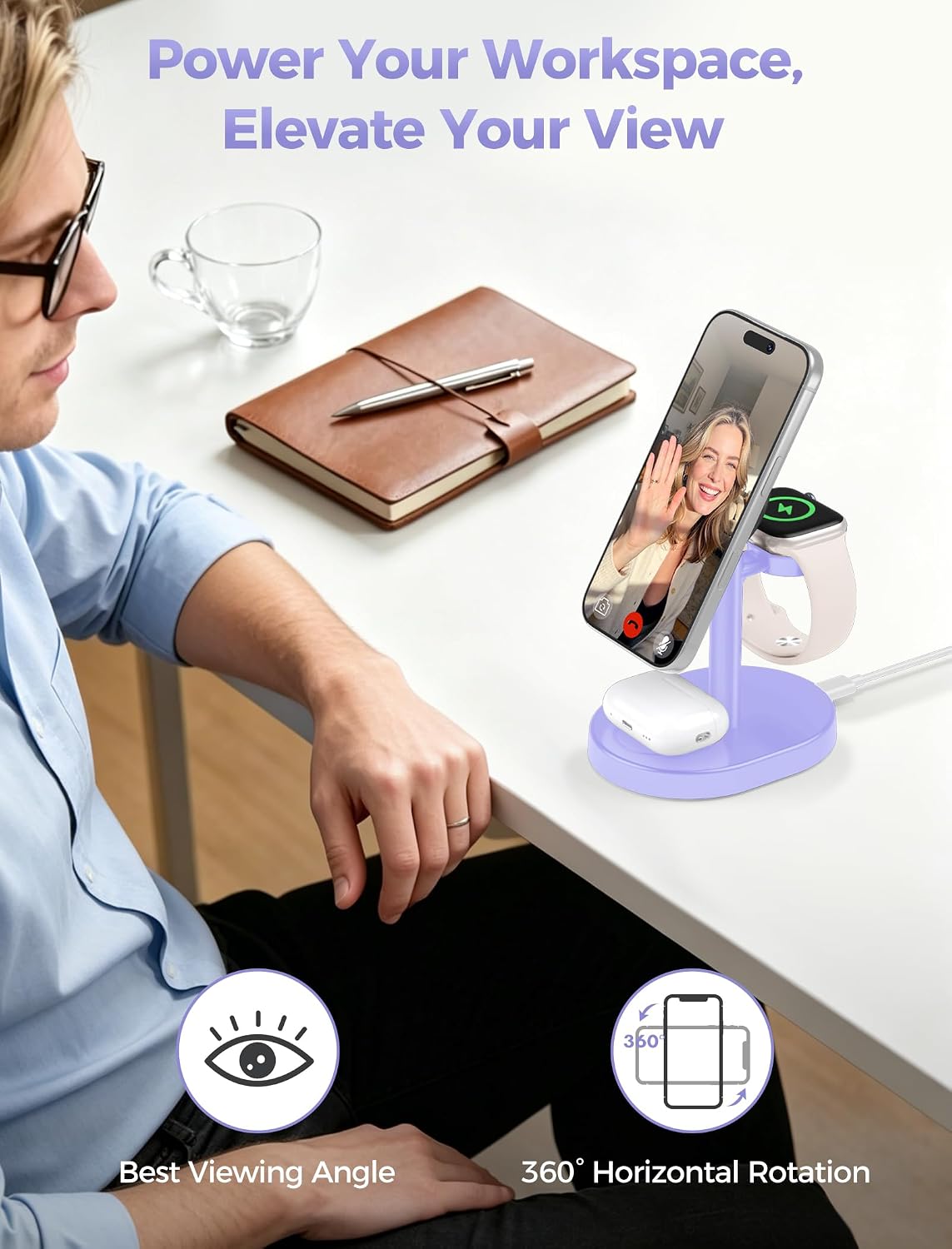 Mag-Safe Charger 3 in 1 Charging Station for iPhone Apple Watch AirPods