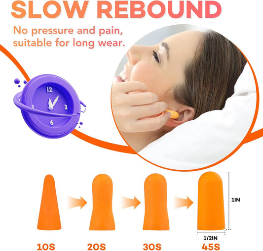 VOISEN Ear Plug,500 Pairs Ear Plugs for Sleeping,32dB NRR 37dB SNR Ear Plugs Noise Cancelling for Snoring, Studying, Loud Events, Traveling & Concerts, Individual Package