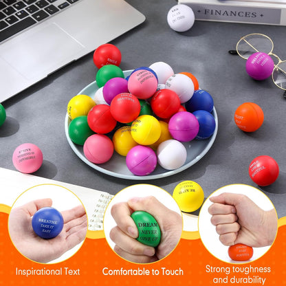 Blulu 60 Pcs Stress Ball Bulk for Adult Kid, Stress Relief Balls