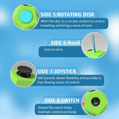 Fidget Dodecagon-12 Sided Fidget Toy Stress Relief Cube for Children and Adults, Silent Compact Classroom Gifts Stocking Stuffers for Teen Boys, Kids(B3 Blue Sky)