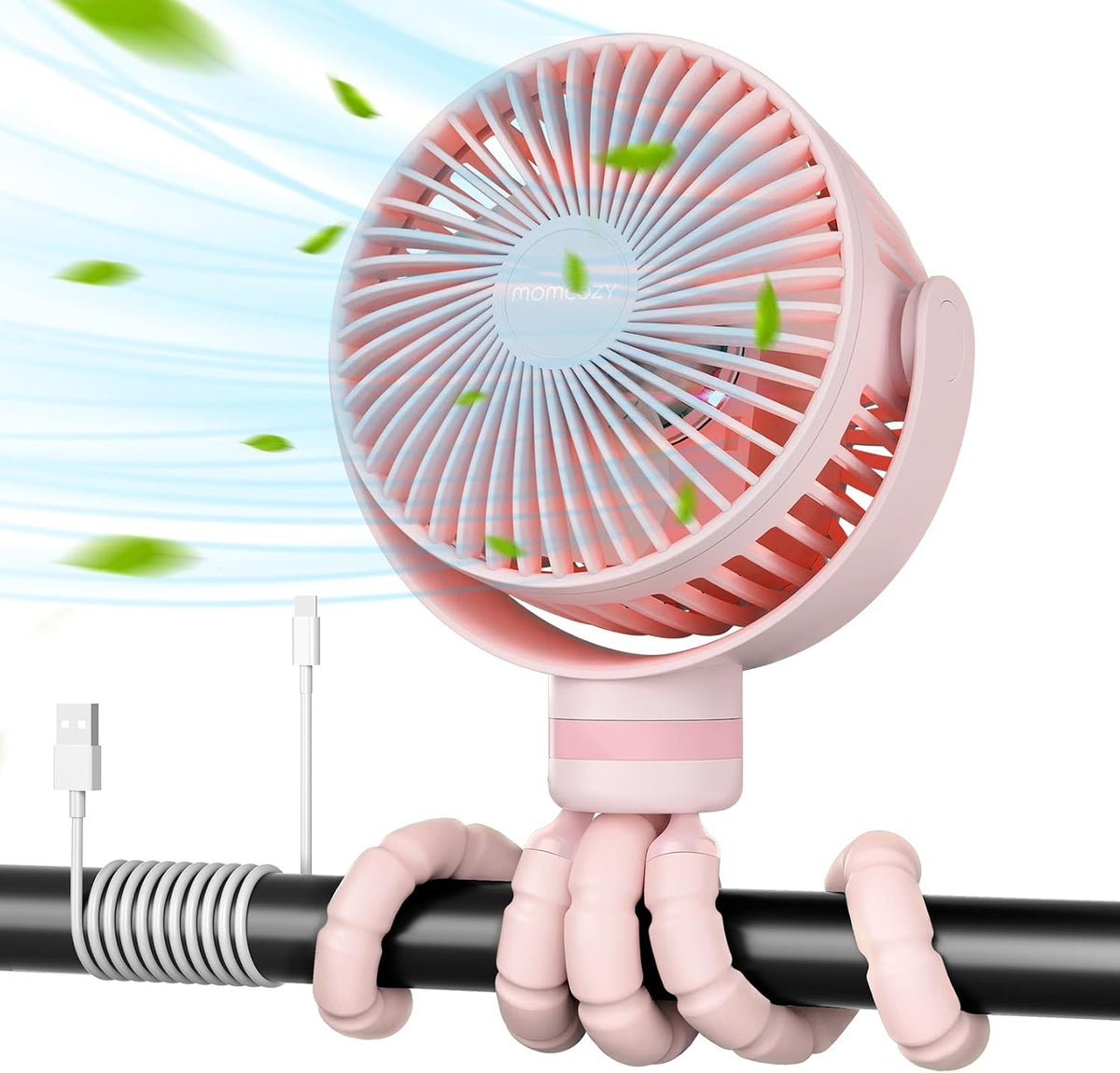 Momcozy 8000mAh Portable Stroller Fan | 27H Ultra-long Battery Life