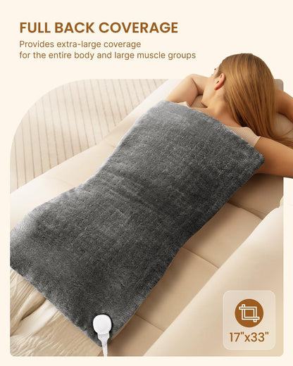 RENPHO Electric Heating Pad for Back with 10 Heat Levels
