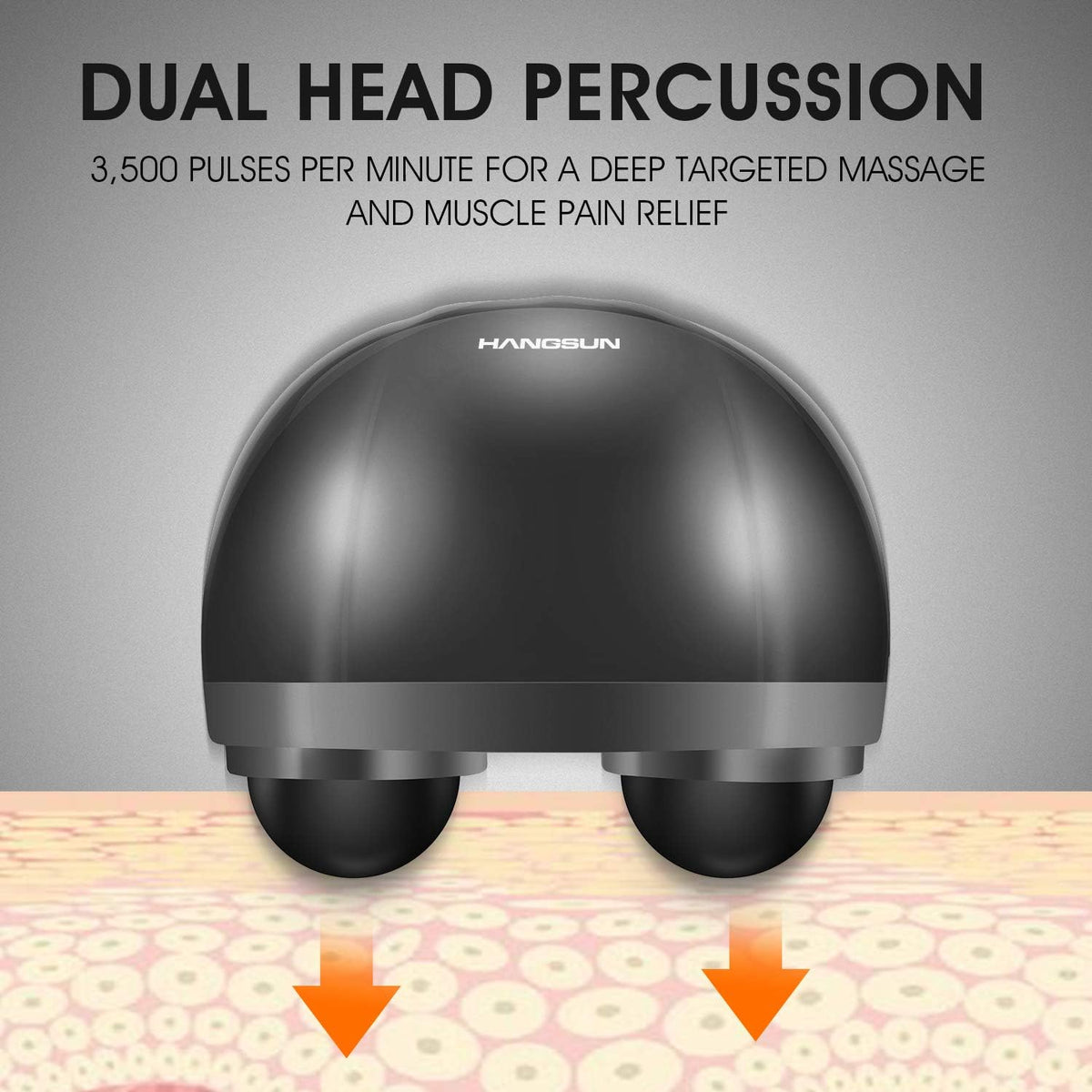HANGSUN Handheld Neck Back Massager for Pain Relief Deep Tissue, Double Head Full Body Percussion Massage MG400 for Shoulder, Leg, Foot, Muscles