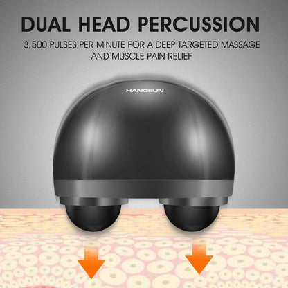 HANGSUN Handheld Neck Back Massager for Pain Relief Deep Tissue, Double Head Full Body Percussion Massage MG400 for Shoulder, Leg, Foot, Muscles