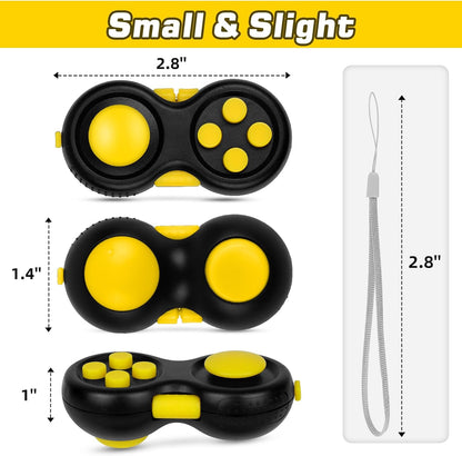 Original Fidget Toy Game, Rubberized Classical Controller Fidget Concentration Toy with 8-Fidget Functions and Lanyard - Excellent for Relieving Stress and Anxiety