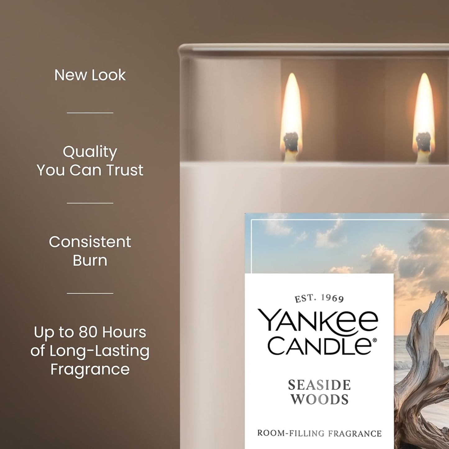 Yankee Candle Sage & Citrus, Scented Candle, 14.5oz 3-Wick Candle Jar with up to 40 Hours Burn Time, Giftable