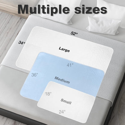 Bed Pads Washable Waterproof, 52" x 34" (2 Pack) Incontinence Bed Pads, Waterproof Mattress Protector & Washable Pee Pads, Perfect for Adults, The Elderly and Pets