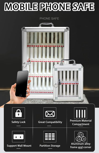 Cell Phone Charging Stations Phone Storage Cabinet Cell Phone Safe Deposit Box 24,36, 48, 60 Position Cell Phone Storage Box Cell Phone Locker Kitchen Furniture(12slots)