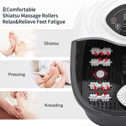 closewave Foot Spa Bath Massager with Heat, UV Ozone & Oxygen Bubbles,Shiatsu Rollers Epsom Salt Temperature Control, Relieves Stress and Feet Pain - Home Pedicure Soaking Tub Gift for Women/Men