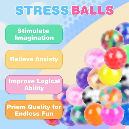 VESPRO 12 Pack Fidget Stress Balls for Adults, Cute Octopus Stress Sensory Stress Ball, Bulk Squishy Squeeze Ball Toys Set for Classroom Prizes and Birthday Party Favors