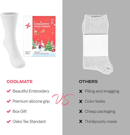 COOLMATE Fuzzy Socks for Women Gift Box – Cozy Soft Cloud Socks for Spa Home, Mother’s Day Gifts for Mom Grandma