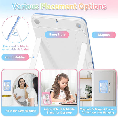 Audab Dry Erase Chore Chart for Kids, Magnetic Whiteboard Checklist Board, Chore Checklist Slider to Do List Board, Daily Routine Chart Schedule Board Task Tracker for Home Refrigerator, Wall, Desk