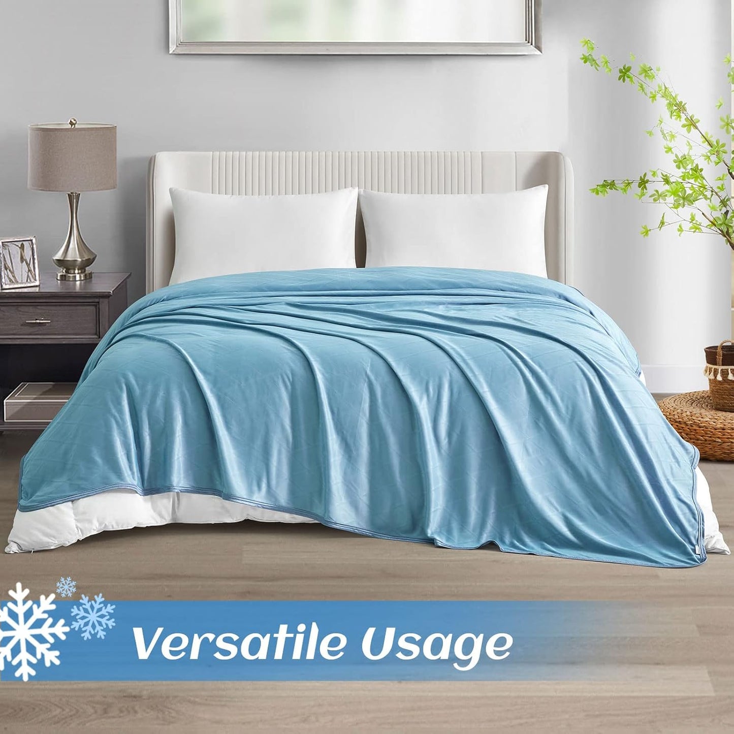 Ailemei Direct Cooling Throw Blanket for Hot Sleepers,Double Sided Cold Effect, Lightweight Breathable Summer Bed Blanket for Couch, Transfer Heat to Keep Body Cool Night Sweats,50"x70"