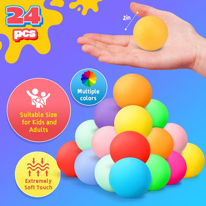 12PCS Color-Changing Stress Balls - Soft, Squeezeable Stress Relief Balls for Relaxation, Ages, Ideal for Parties, Home, Classroom, and Office Use, Slow-Rebound Design, Portable