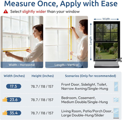 rabbitgoo Window Tint for Home with Tools, Black Silver, 17.5" x 78.7"