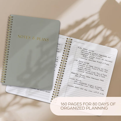 Beautiful Daily Planner And Notebook With Hourly Schedule - Spiral Notebook