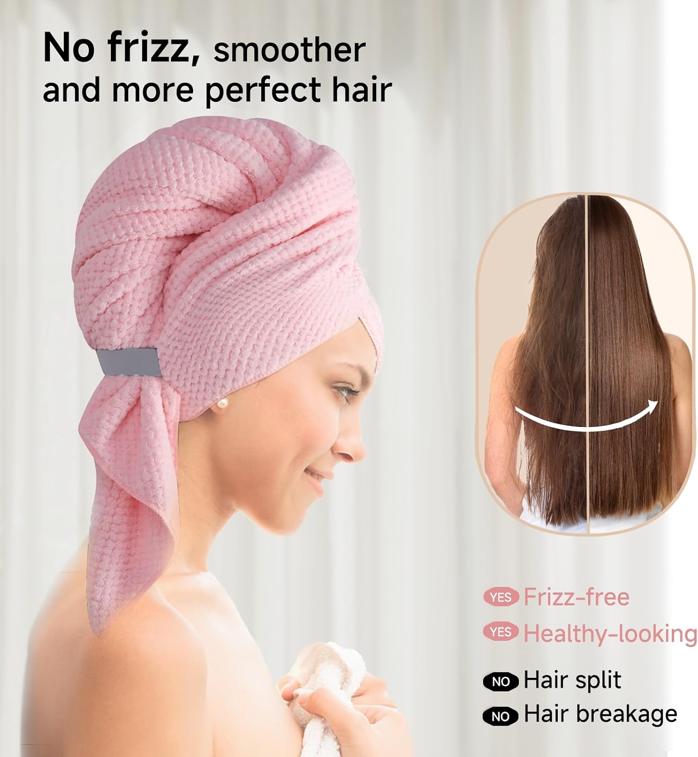 Large Hair Towel Wrap for Women, Quick-Dry Turban, Ultra Absorbent & Anti-Frizz, Ideal for Long, Thick & Curly Hair, Soft Lightweight Microfiber Drying Towel (24x42, Blue)