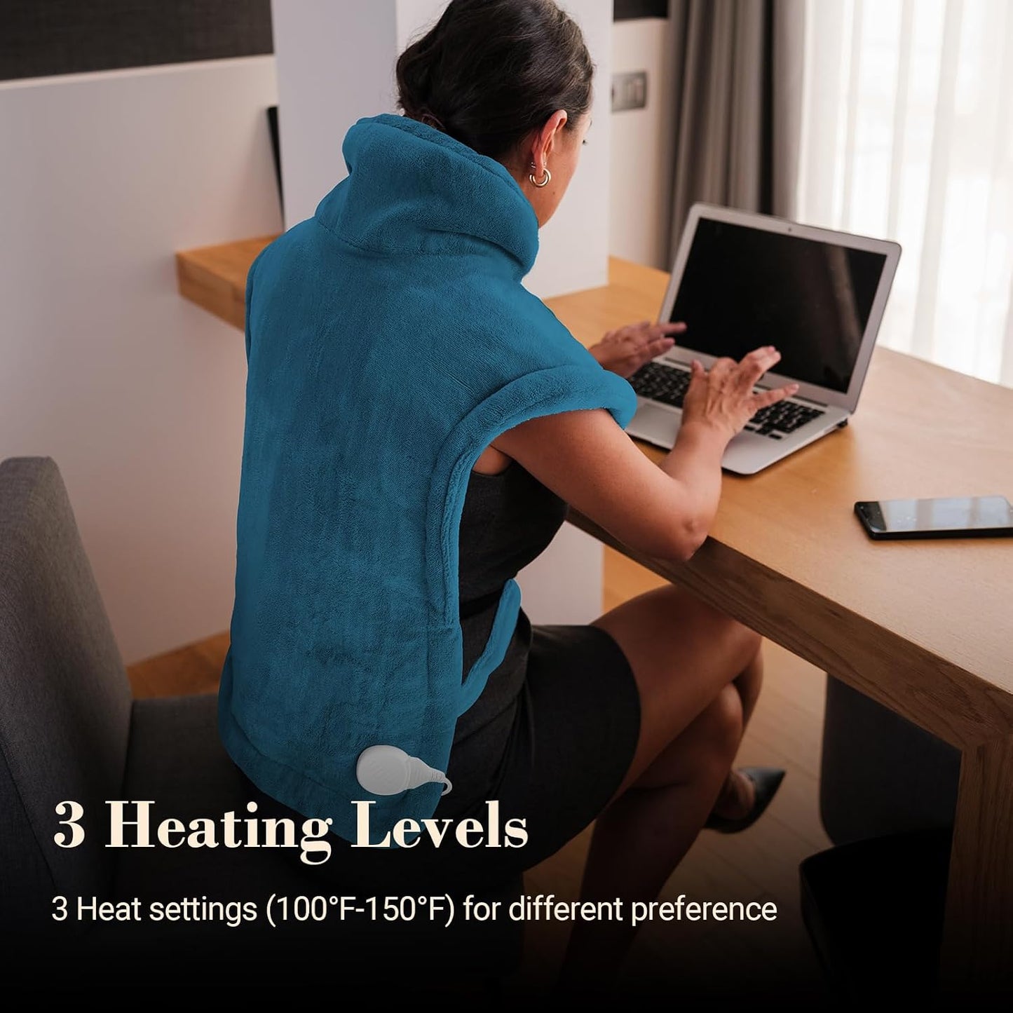 COMFIER Large Heating Pad for Back, FSA Eligible HSA Heating Pad for Neck and Shoulders and Back, Heated Neck Wrap, 3 Heat Levels & 90-Mins Auto Shut Off, Fathers Day Dad Gifts for Men Husband